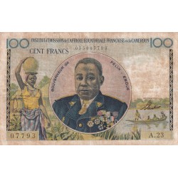 CAMERUN 100 FRANCS FELIX EBOUE' 1957